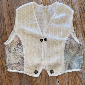 LE BLANC MOUTON 65% mohair mixed media vest